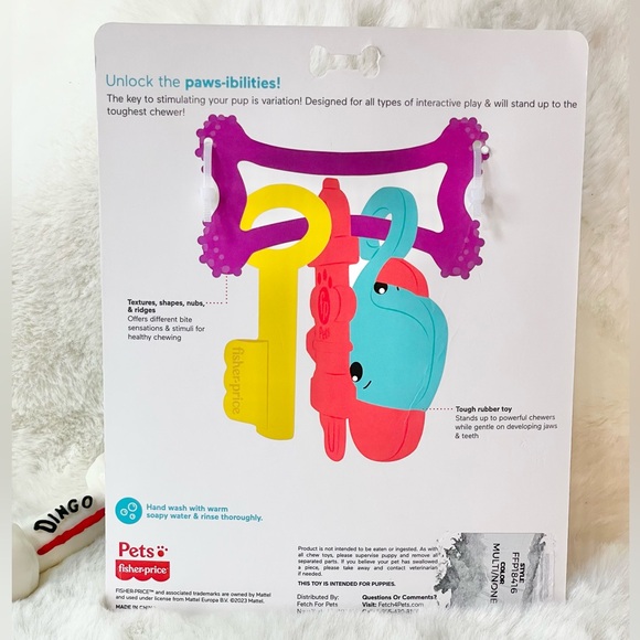 🐶New with tags FISHER PRICE PETS KEYS ON KEYRING  TEETHING TOY FOR PUPPIES. - Picture 4 of 5